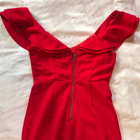 Hello Molly red midi dress with ruffle - Picture 6 of 7
